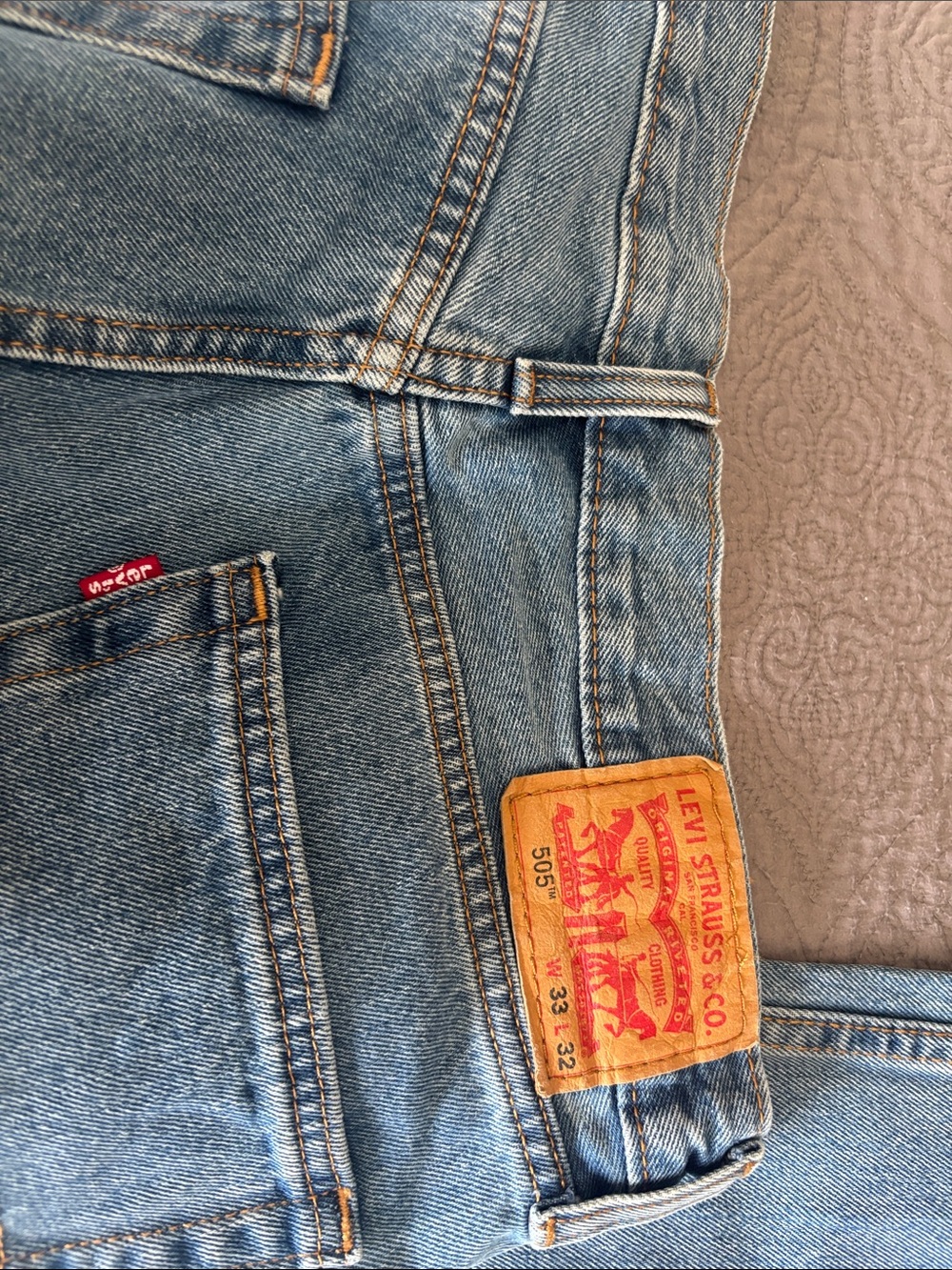 Levi's Light Blue Straight Leg Jeans with Iconic Patch